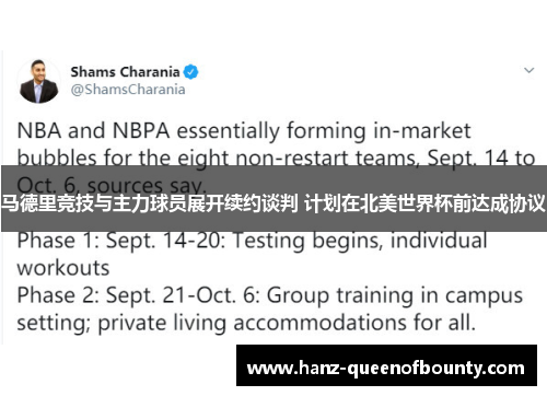 马德里竞技与主力球员展开续约谈判 计划在北美世界杯前达成协议